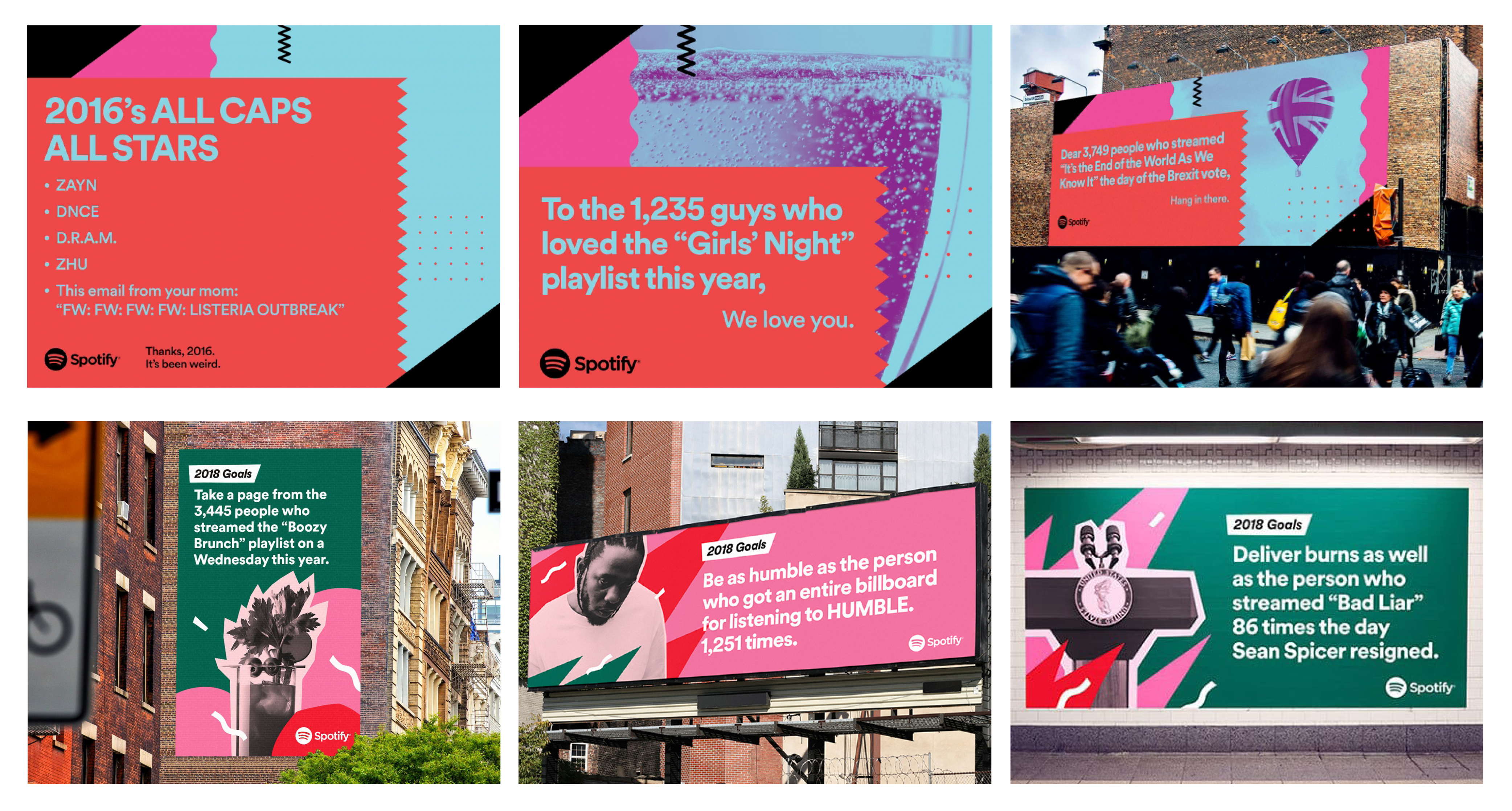 A collection of Spotify's ads from recent campaigns